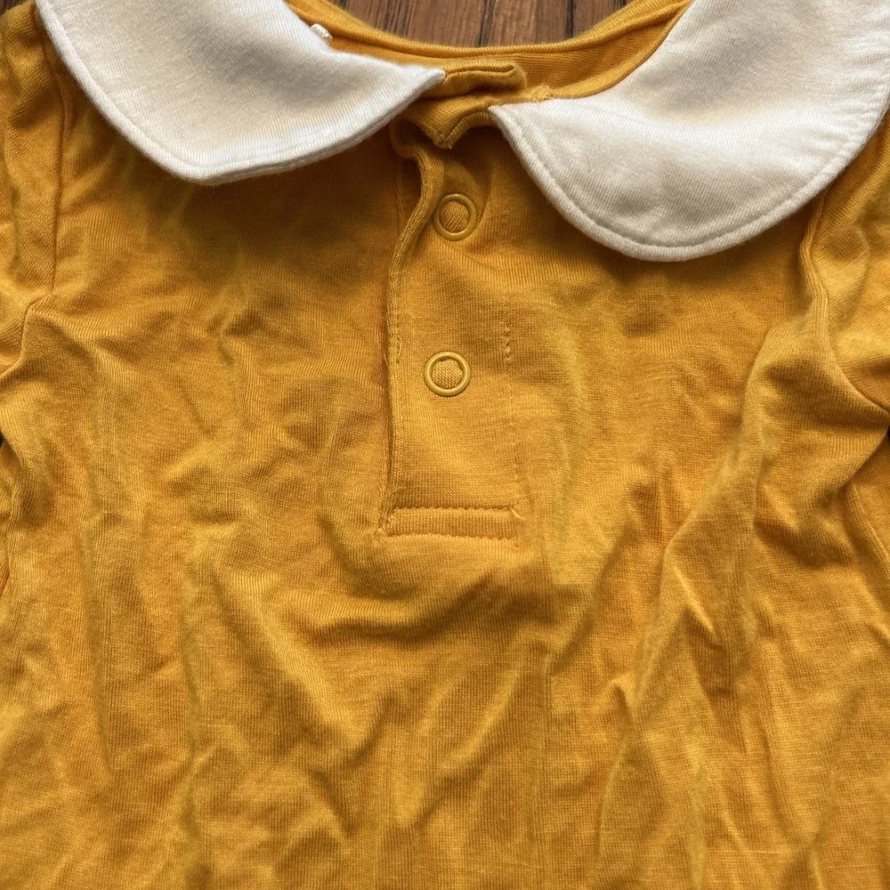 Posh Peanut 12 - 18 Months Girls Top Shirt Longsleeve Yellow Collared Preppy (4)